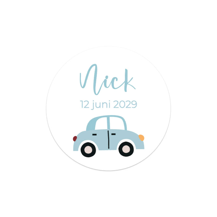 Stickers 24 stuks (4cm) - Geboorte jongens