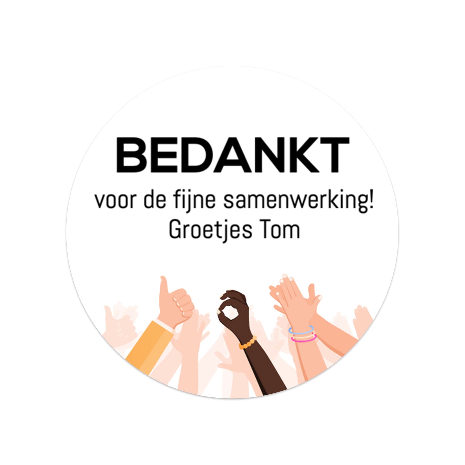 Persoonlijke stickers 18 stuks (5cm) - Collega - Bedankjes.nl