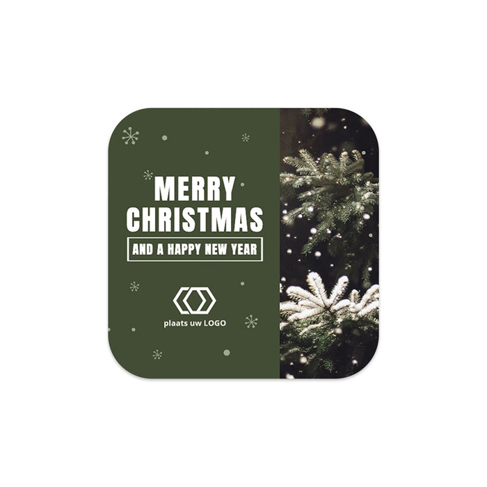 Persoonlijke vierkante stickers 15 stuks (5 x 5cm) - Kerst