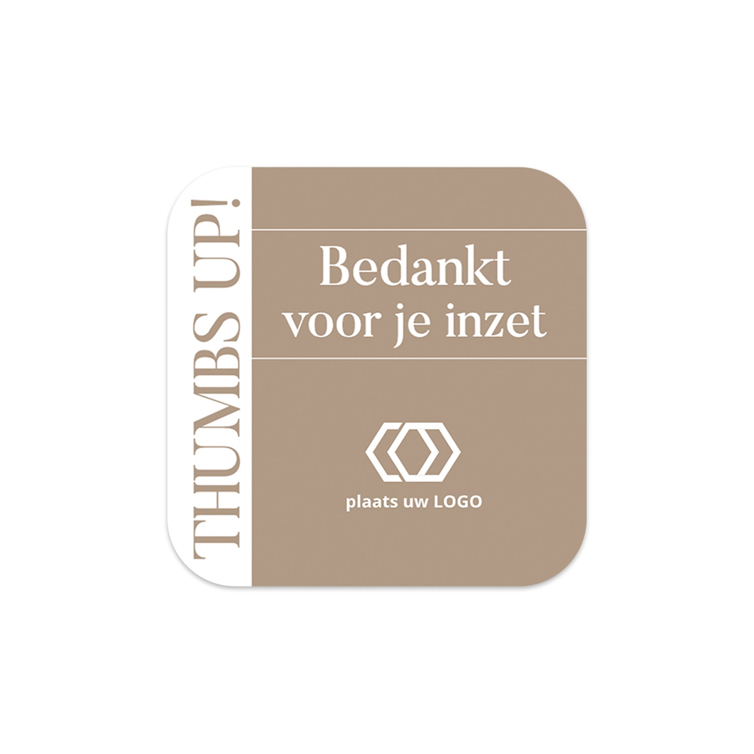 Persoonlijke vierkante stickers 15 stuks (5 x 5cm) - Zakelijk - Bedankjes.nl