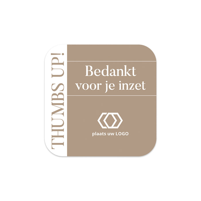 Persoonlijke vierkante stickers 15 stuks (5 x 5cm) - Zakelijk