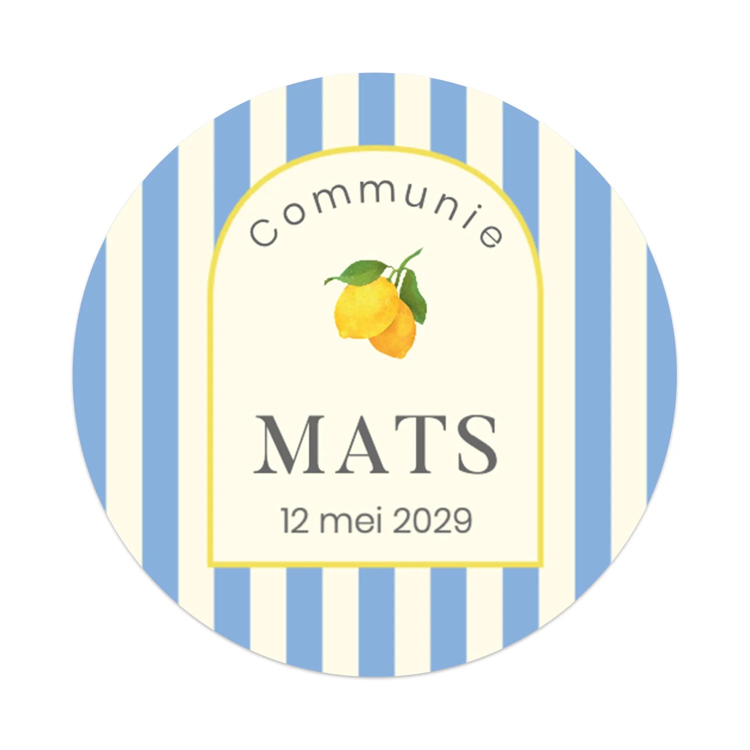 Stickers 12 stuks (6,35cm) - Communie jongens