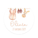 Stickers 12 stuks (6,35cm) - Geboorte meisjes