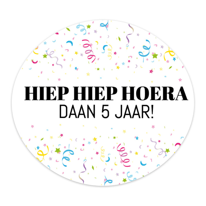 Persoonlijke stickers 6 stuks (6,4 x 5,7cm) - Verjaardag