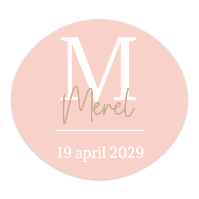 Stickers 6 stuks (64x57mm) - Geboorte meisjes