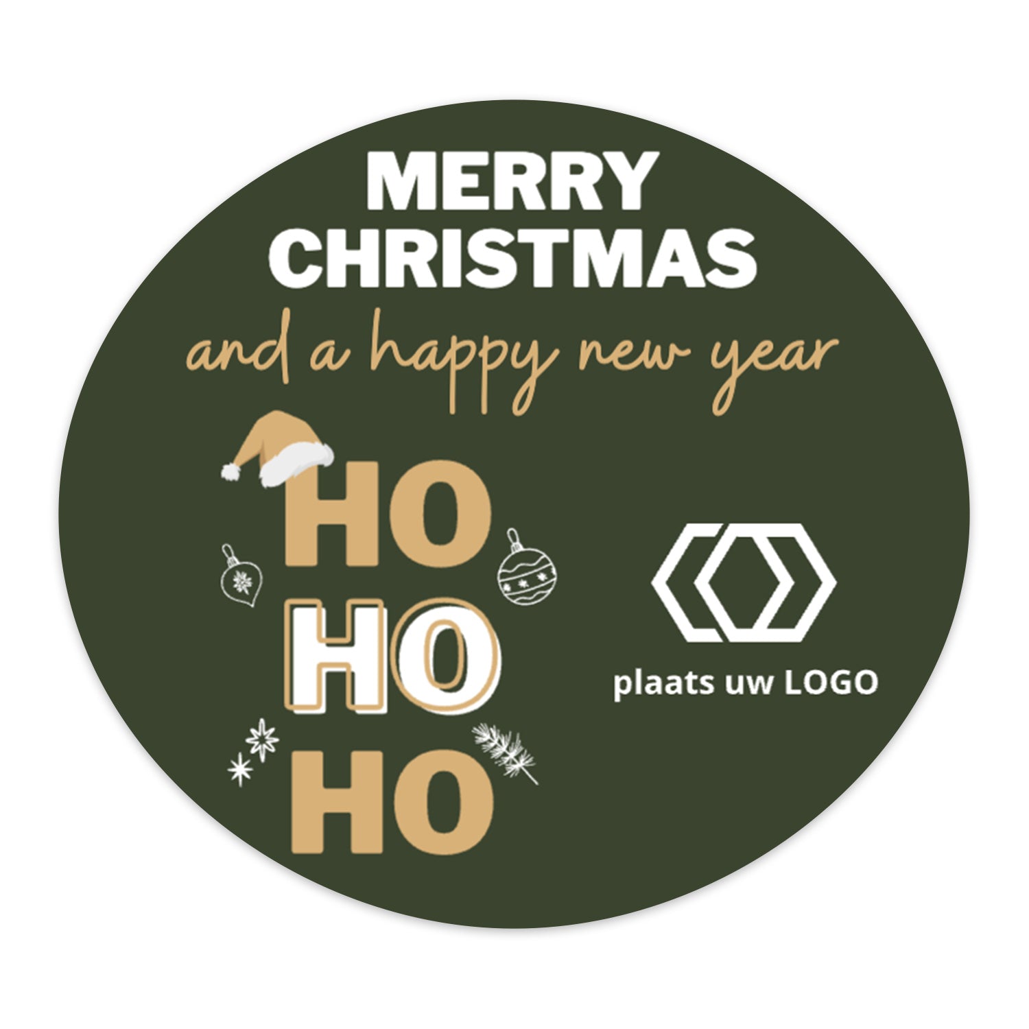 Persoonlijke stickers 6 stuks (64x57mm) - Kerst