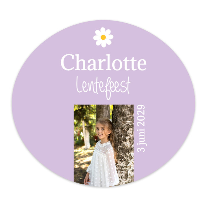 Stickers 6 stuks (6,4 x 5,7 cm) - Communie meisjes