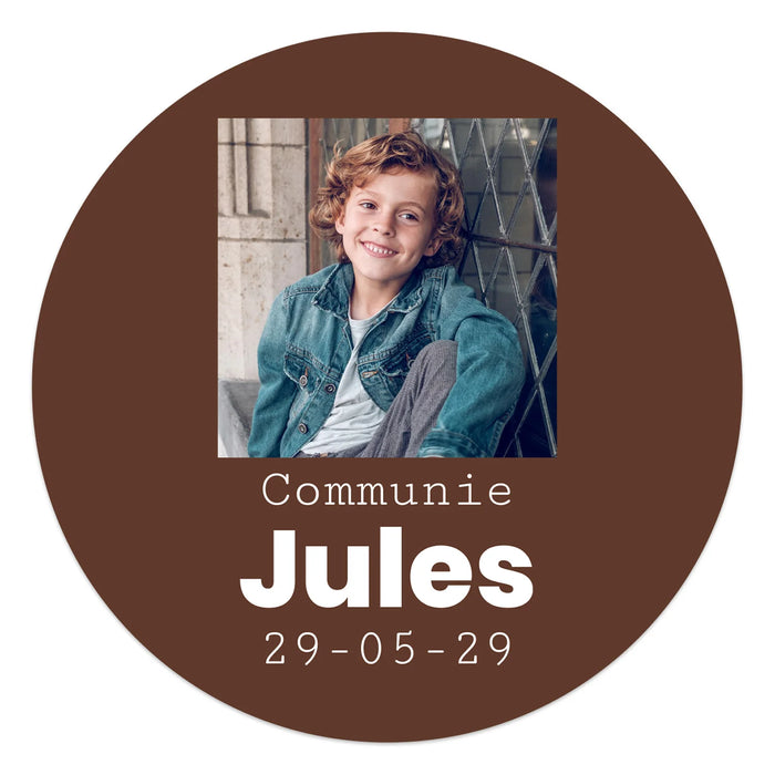 Stickers 6 stuks (7,5cm) - Communie jongens
