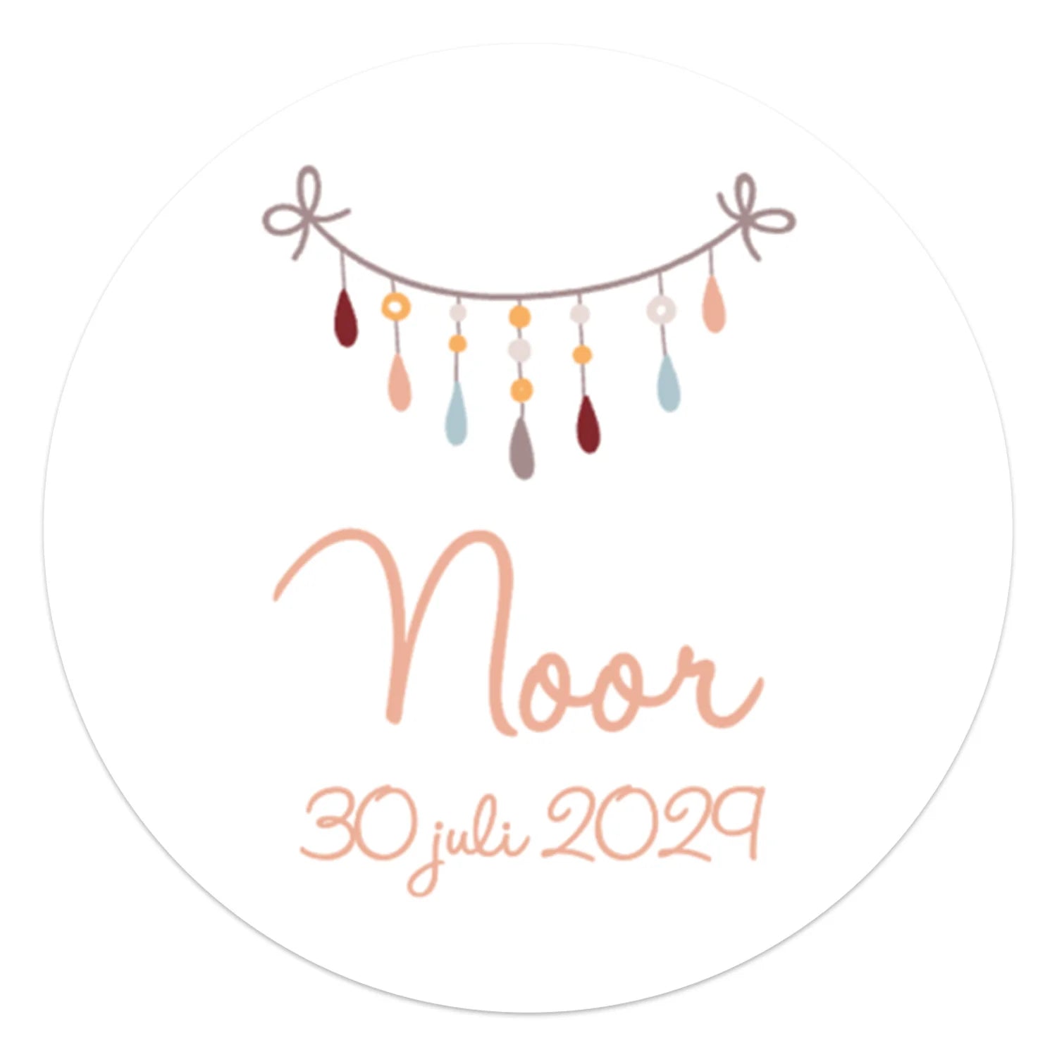 Stickers 6 stuks (7,5cm) - Geboorte meisjes