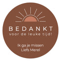 Persoonlijke stickers 6 stuks (7,5cm) - Collega - Bedankjes.nl