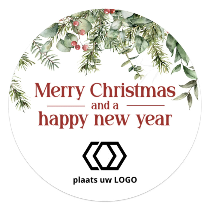 Persoonlijke stickers 6 stuks (7,5cm) - Kerst