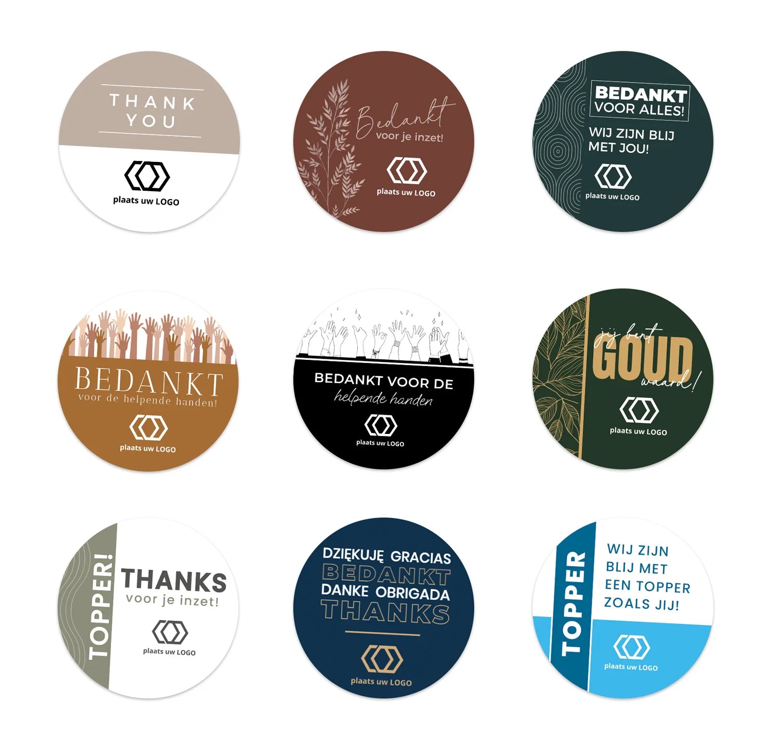 Persoonlijke stickers 18 stuks (5cm) - Zakelijk - Bedankjes.nl