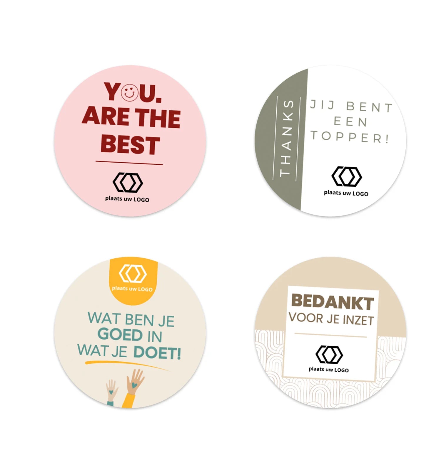 Persoonlijke stickers 12 stuks (6,35cm) - Zakelijk