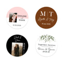 Persoonlijke stickers 12 stuks (6,35cm) - Trouwen - Bedankjes.nl