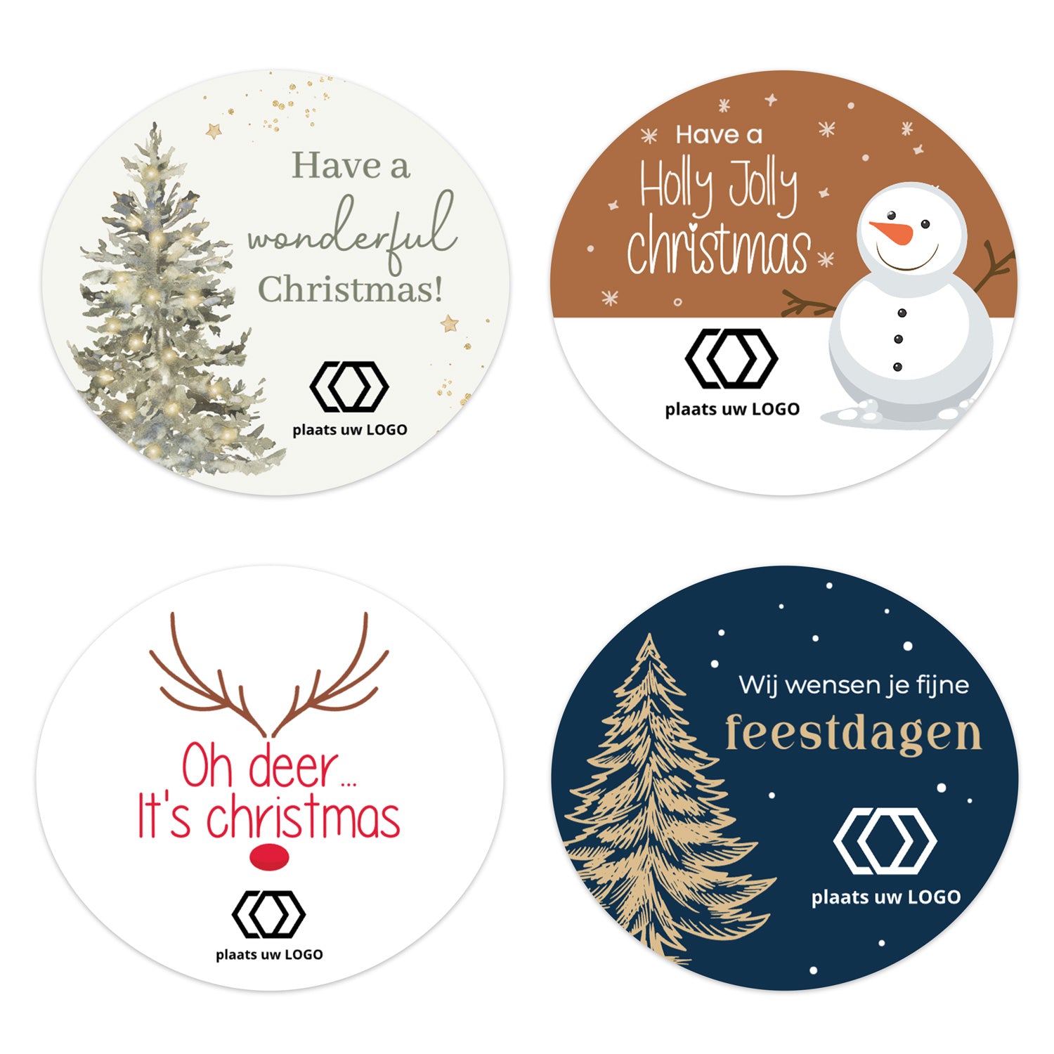 Persoonlijke stickers 6 stuks (64x57mm) - Kerst