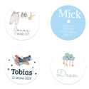 Stickers 6 stuks (7,5cm) - Geboorte jongens