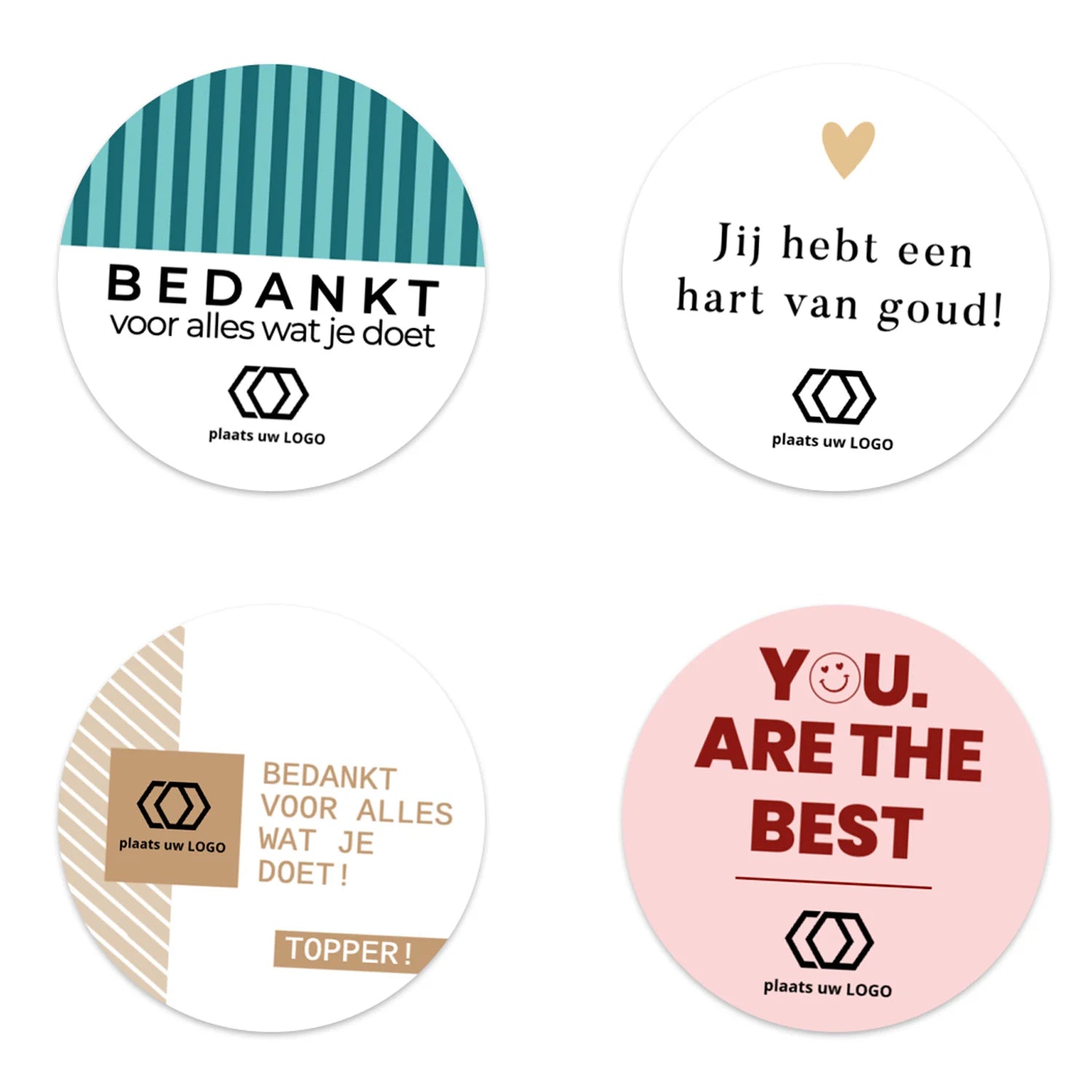 Persoonlijke stickers 6 stuks (7,5cm) - Zakelijk