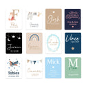 Persoonlijke stickers 30 stuks (3,5 x 4,5 cm) - Geboorte jongen