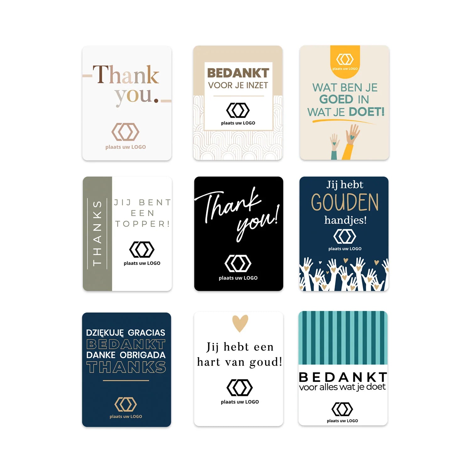 Persoonlijke stickers 30 stuks (3,5 x 4,5 cm) - Zakelijk