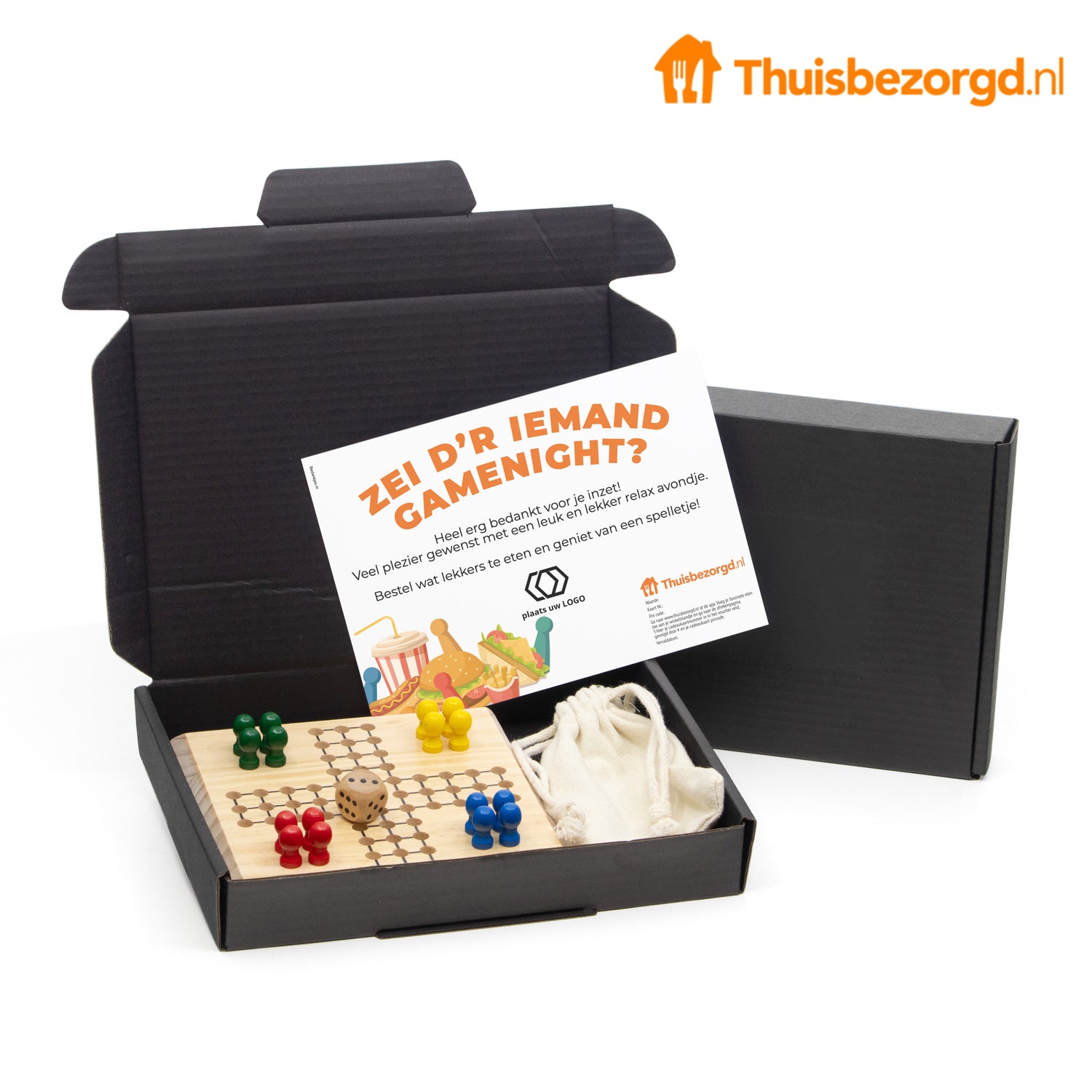 Relax Avondje Cadeaupakket – Thuisbezorgd Bon & Spel - Bedankjes.nl