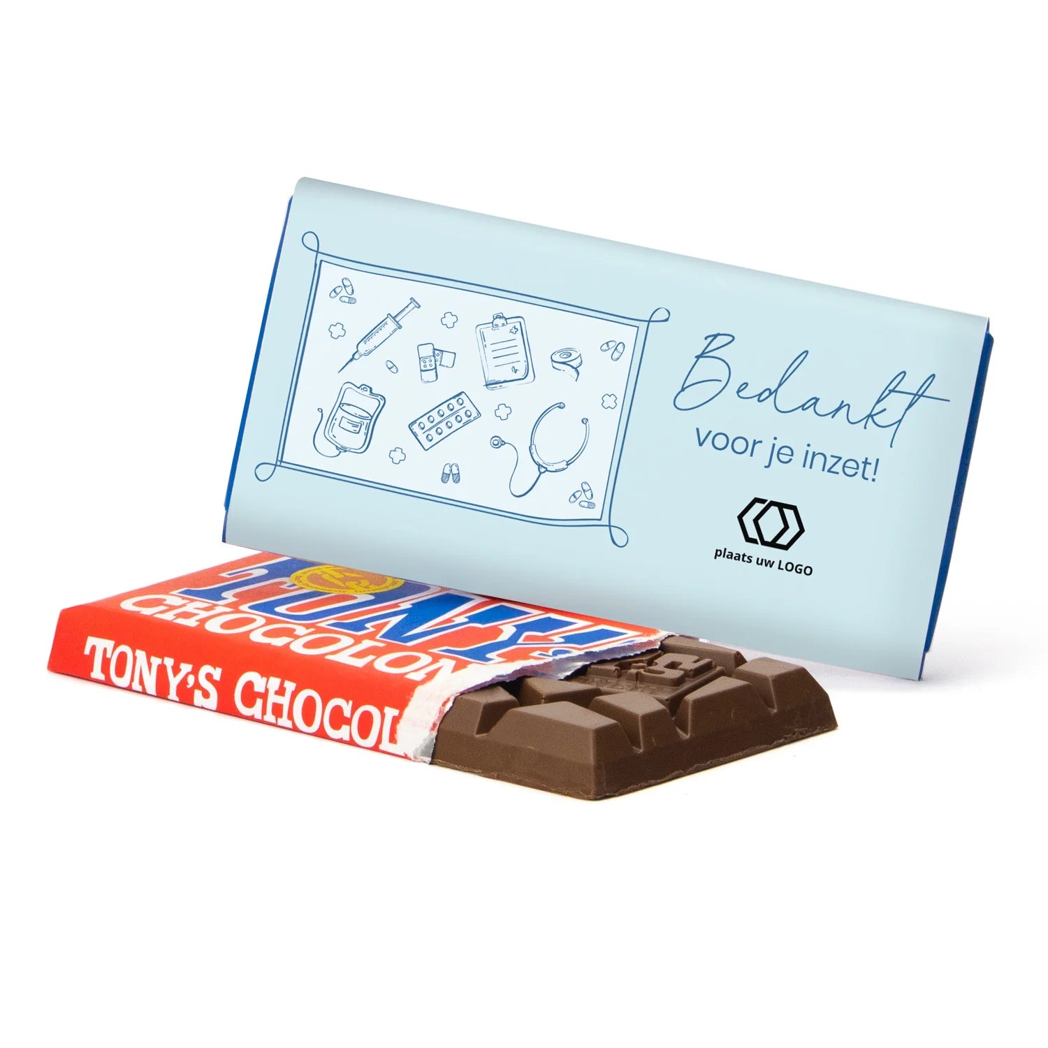 Tony's Chocolonely met eigen wikkel - Verpleging - Bedankjes.nl