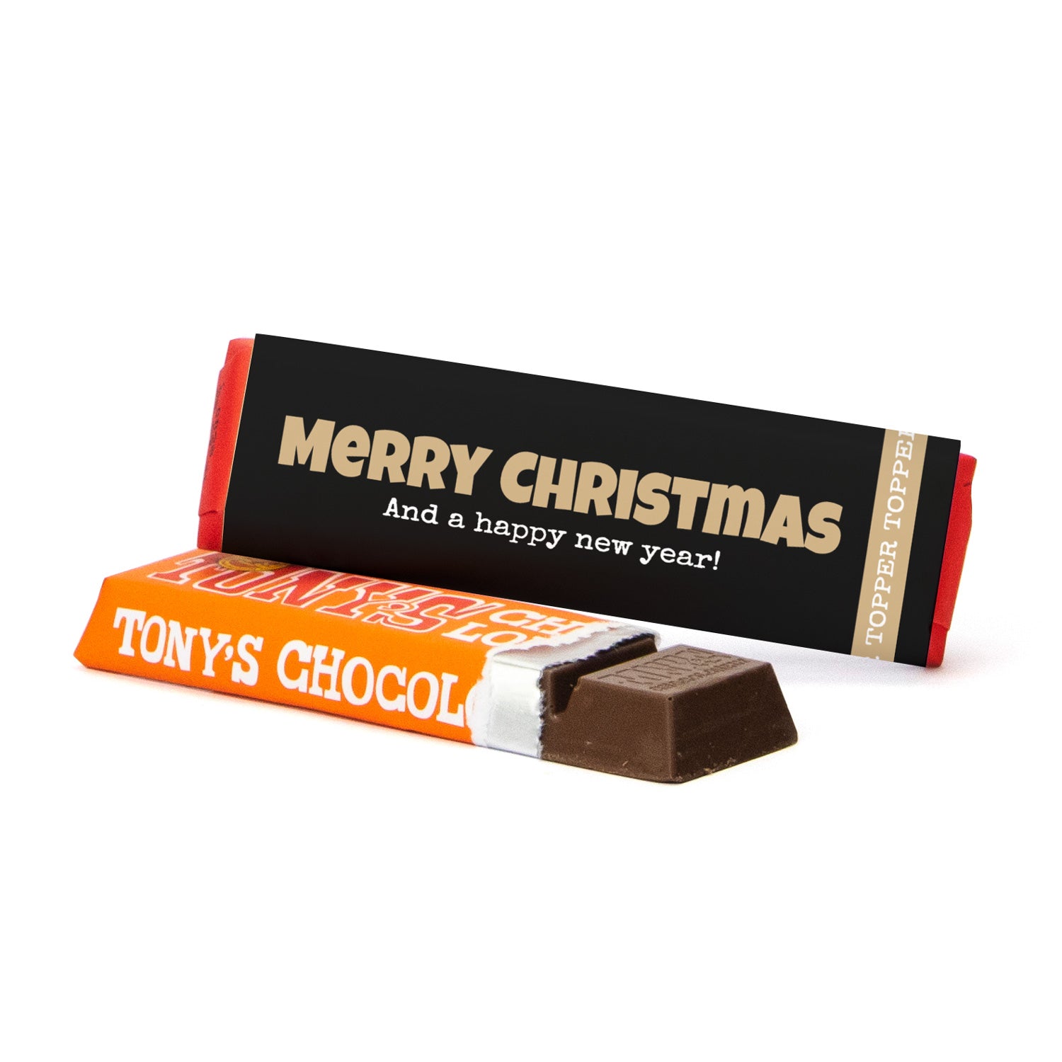 Tony Chocolonely 50 gram met eigen wikkel - Kerst - Bedankjes.nl