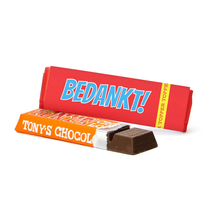 Tony Chocolonely 50 gram met eigen wikkel - Afscheid Collega's