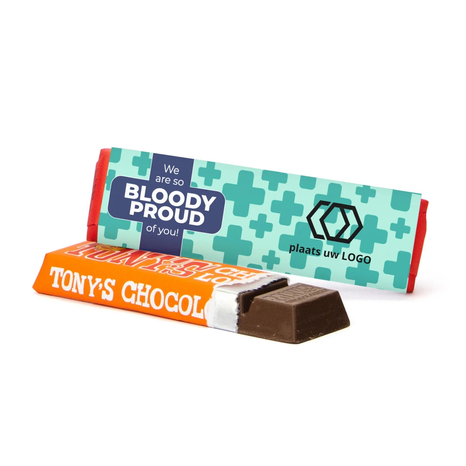 Tony Chocolonely 50 gram met eigen wikkel - Verpleging - Bedankjes.nl