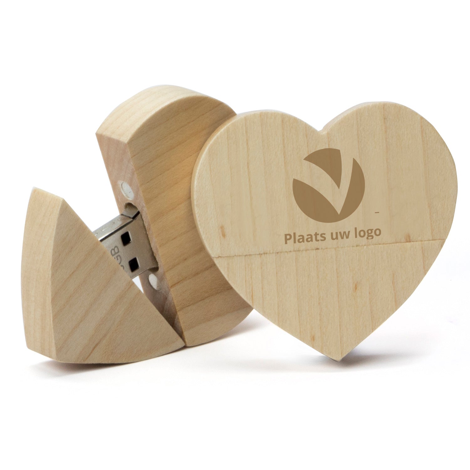 USB stick hartvorm met eigen tekst - Zakelijk - Bedankjes.nl