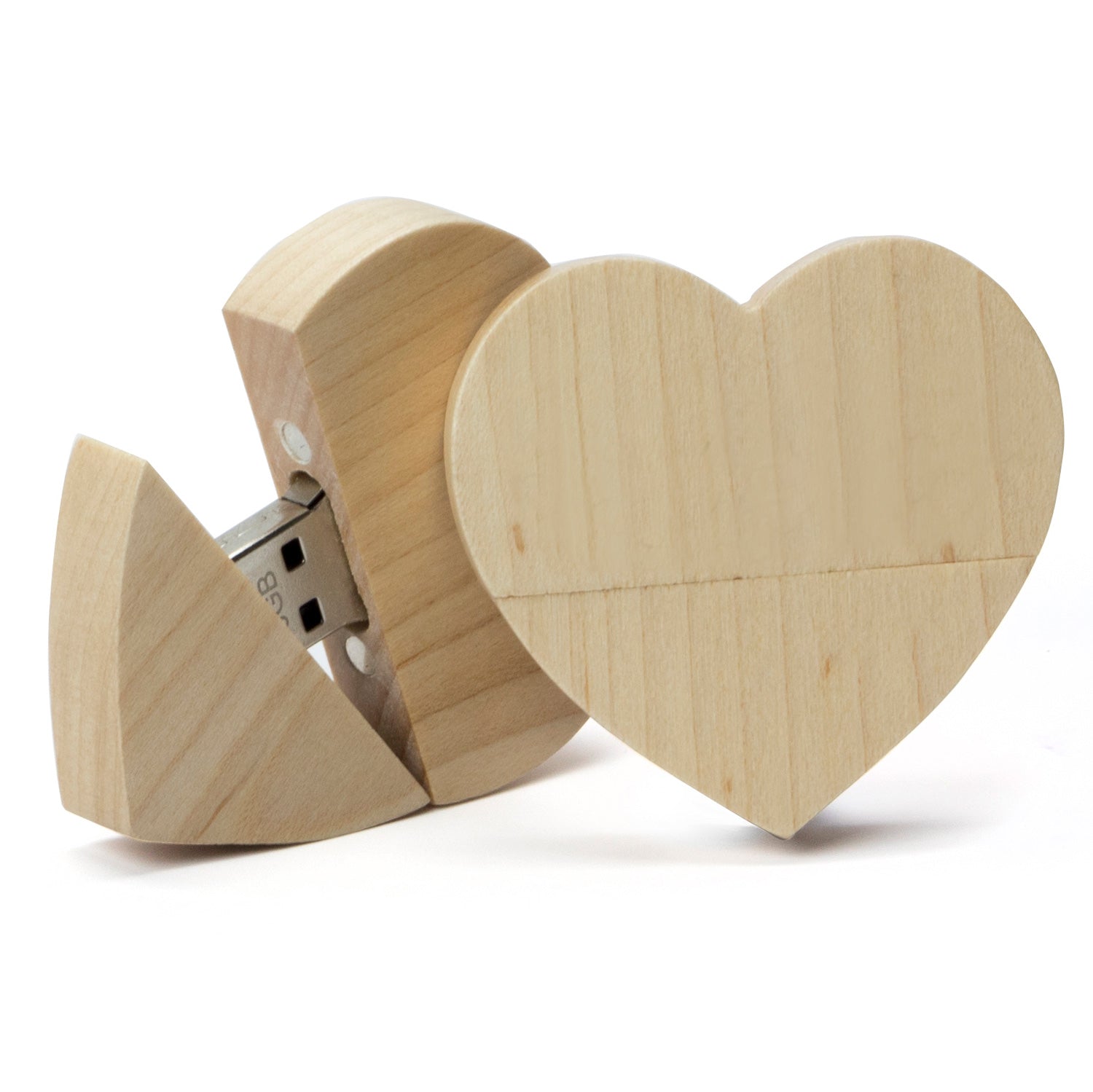 USB stick hout in hartvorm - Bedankjes.nl