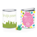 Verfblik 1 liter met paaseitjes en eigen wikkel - Pasen - Bedankjes.nl