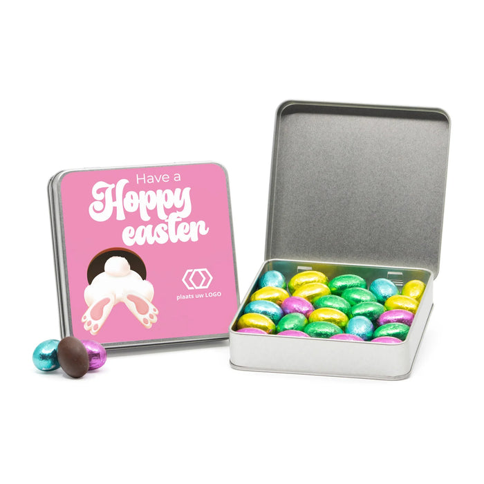 Blik van waardering met paaseitjes - Pasen