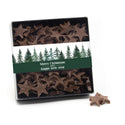 Vensterdoos zwart met chocolade sterren - Kerst