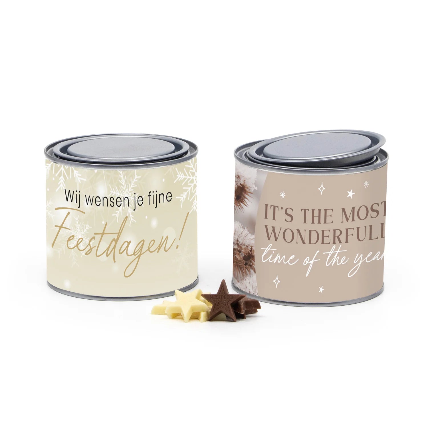 Verfblik medium chocolade met eigen wikkel - Kerst - Bedankjes.nl