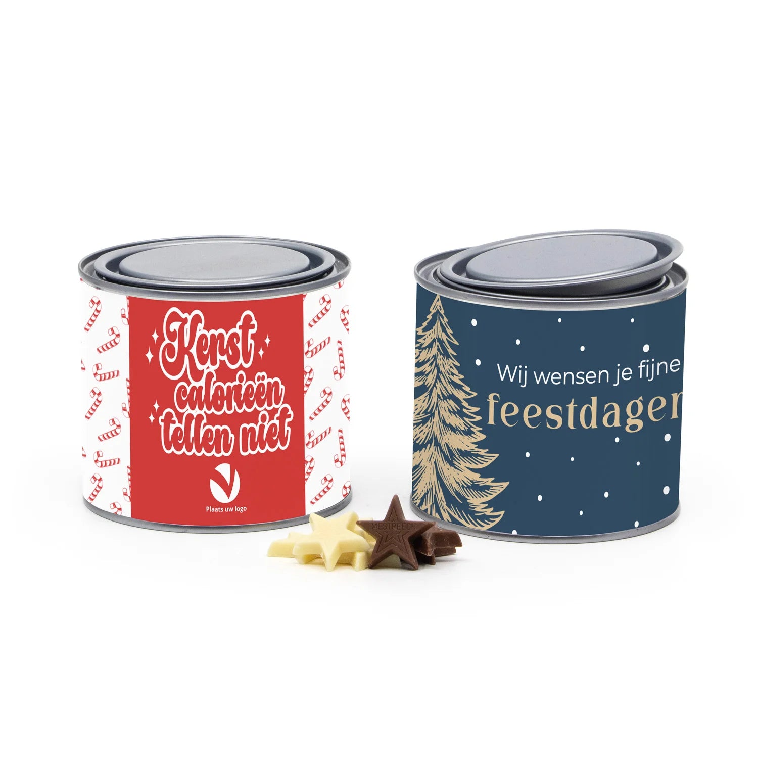 Verfblik medium chocolade met eigen wikkel - Kerst - Bedankjes.nl