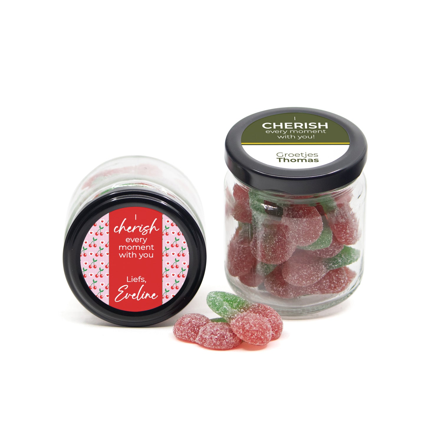 Glazen potje Thank you Cherry Much - Afscheid Collega - Bedankjes.nl