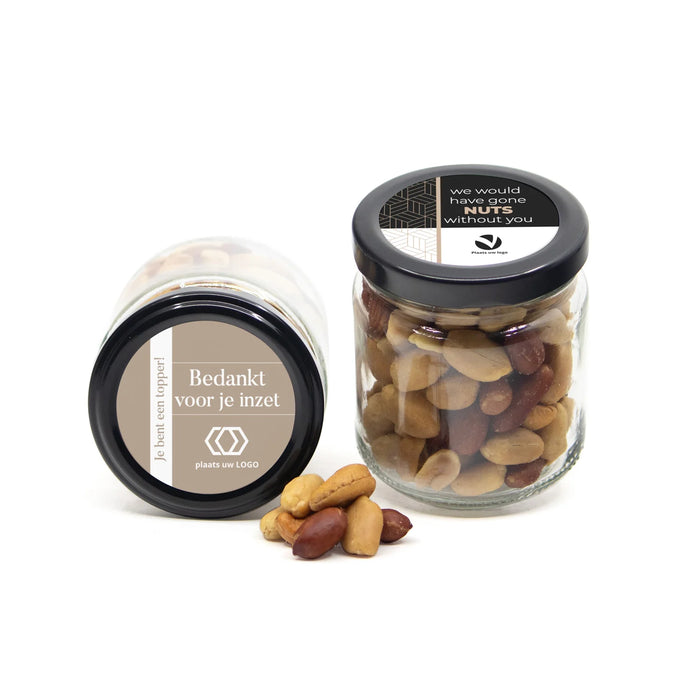 Glazen potje met verse notenmix - Zakelijk