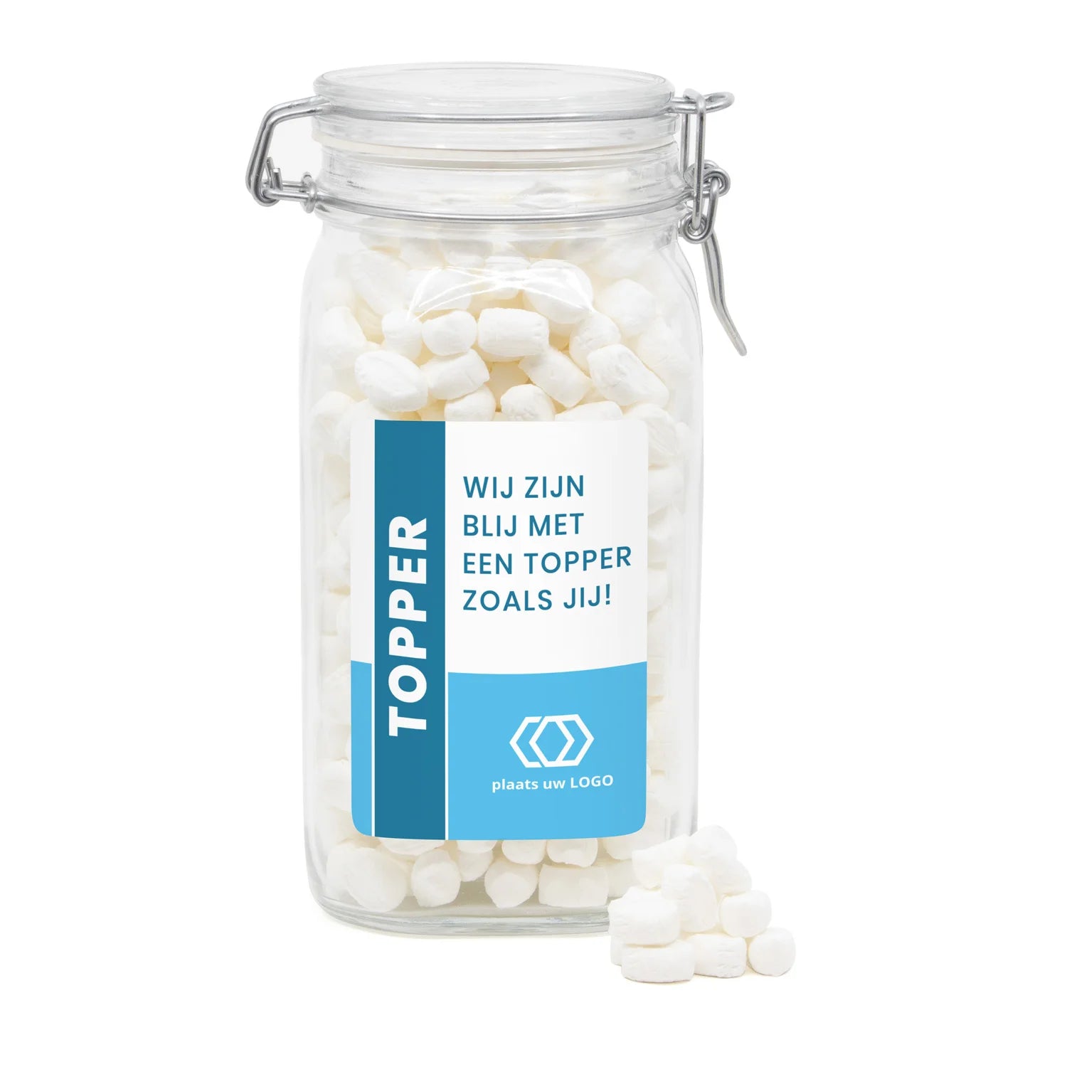 Grote weckpot met eigen ontwerp - Zakelijk - Bedankjes.nl