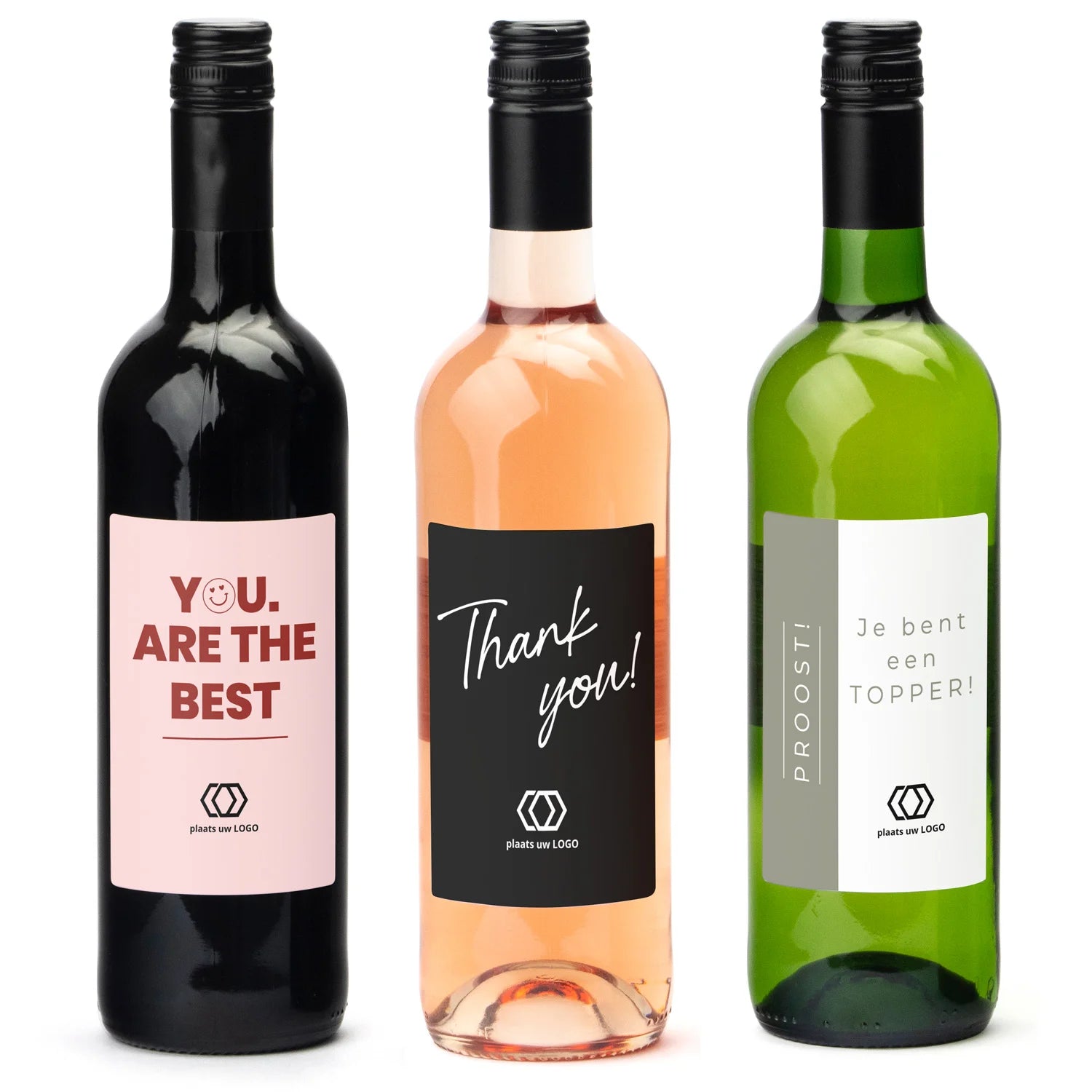 Fles wijn met eigen logo op etiket - Zakelijk
