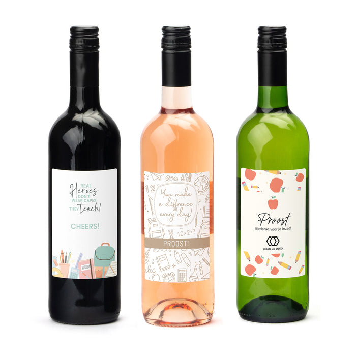 Fles wijn met persoonlijk etiket - Leraar