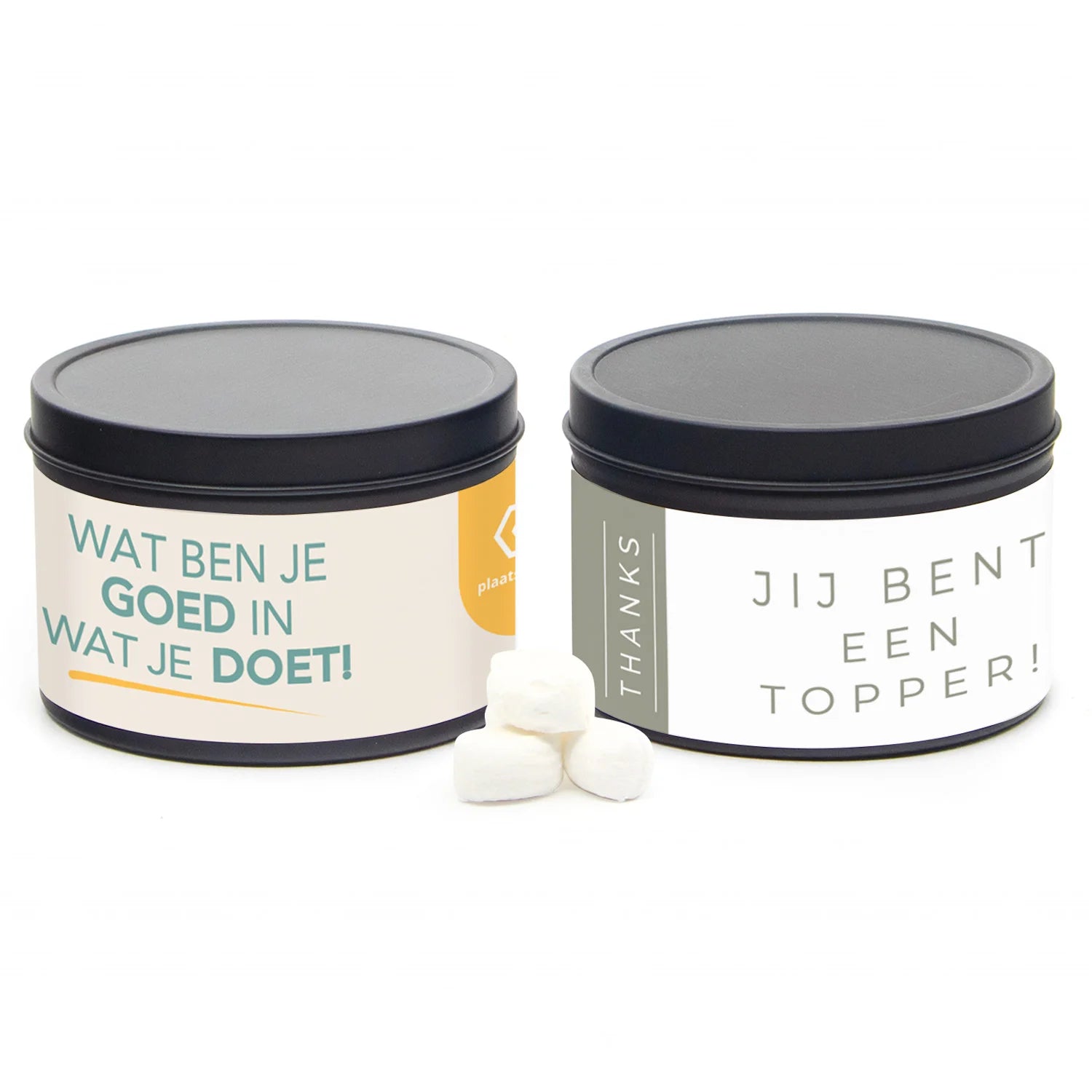 Zwart blikje met eigen wikkel - Zakelijk
