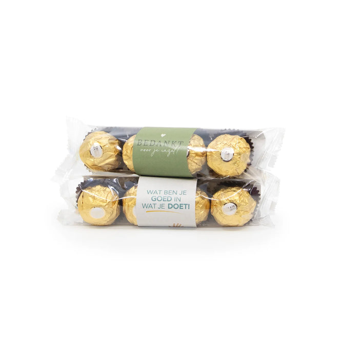 Ferrero Rocher 4 stuks met eigen etiket - Vrijwilliger