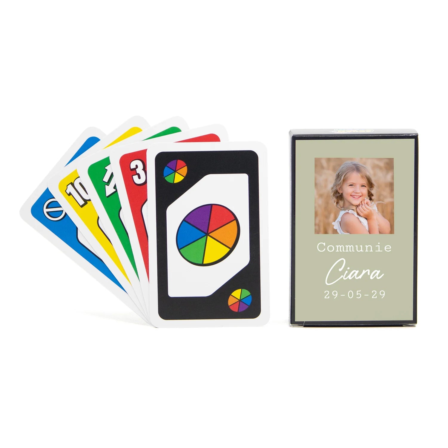 Seven to zero kaartspel met etiket - Communie meisjes