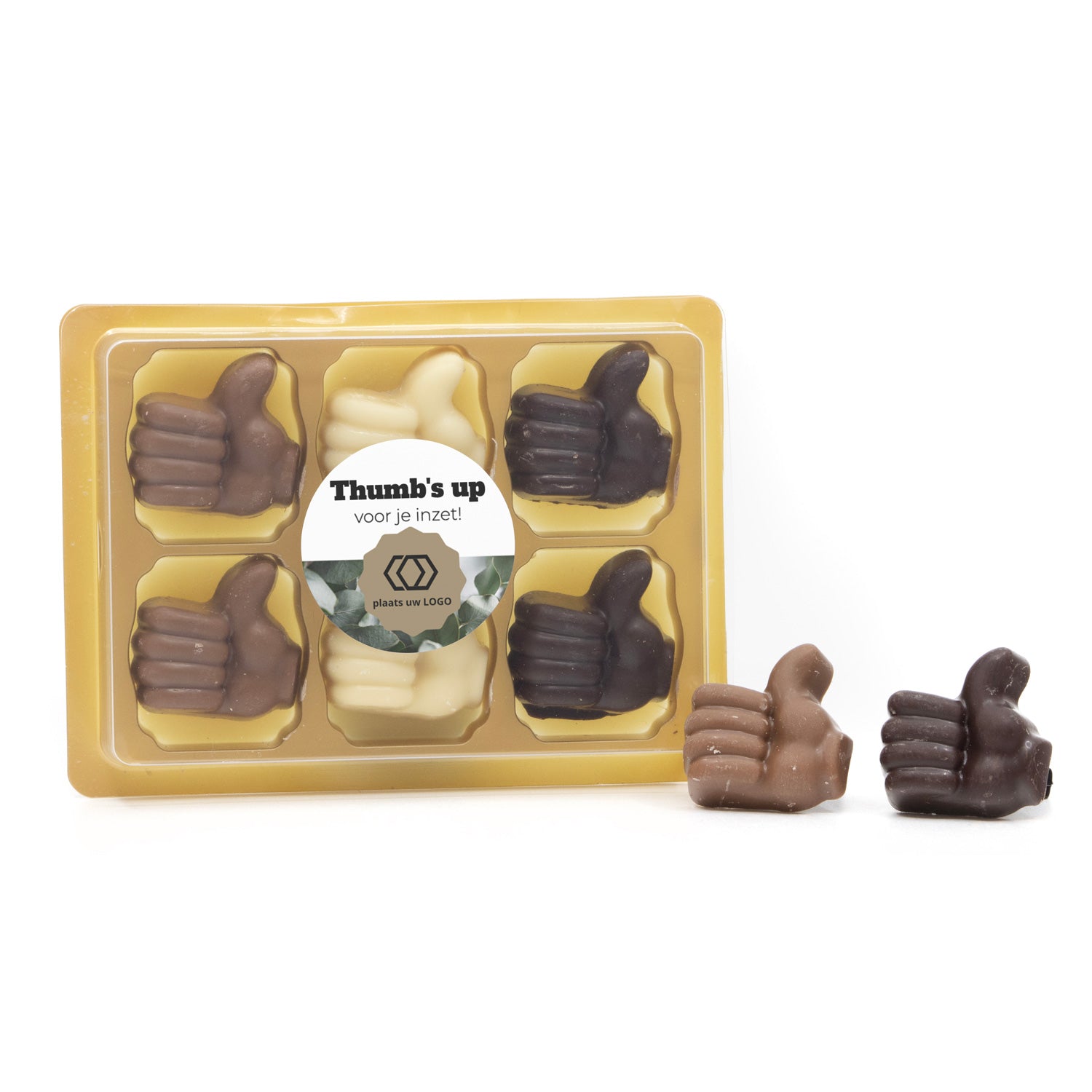 Chocolade duimpjes (6) voor je inzet - Zakelijk - Bedankjes.nl