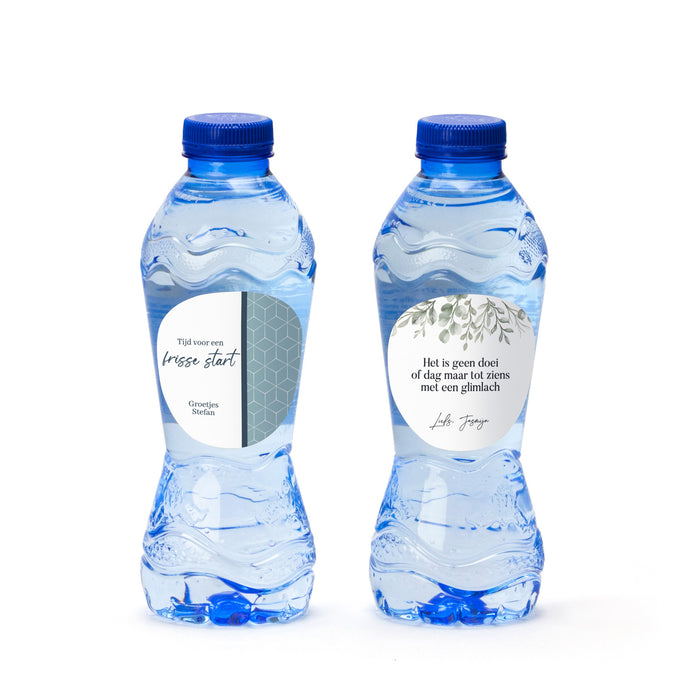 Flesje water met eigen etiket - Afscheid collega