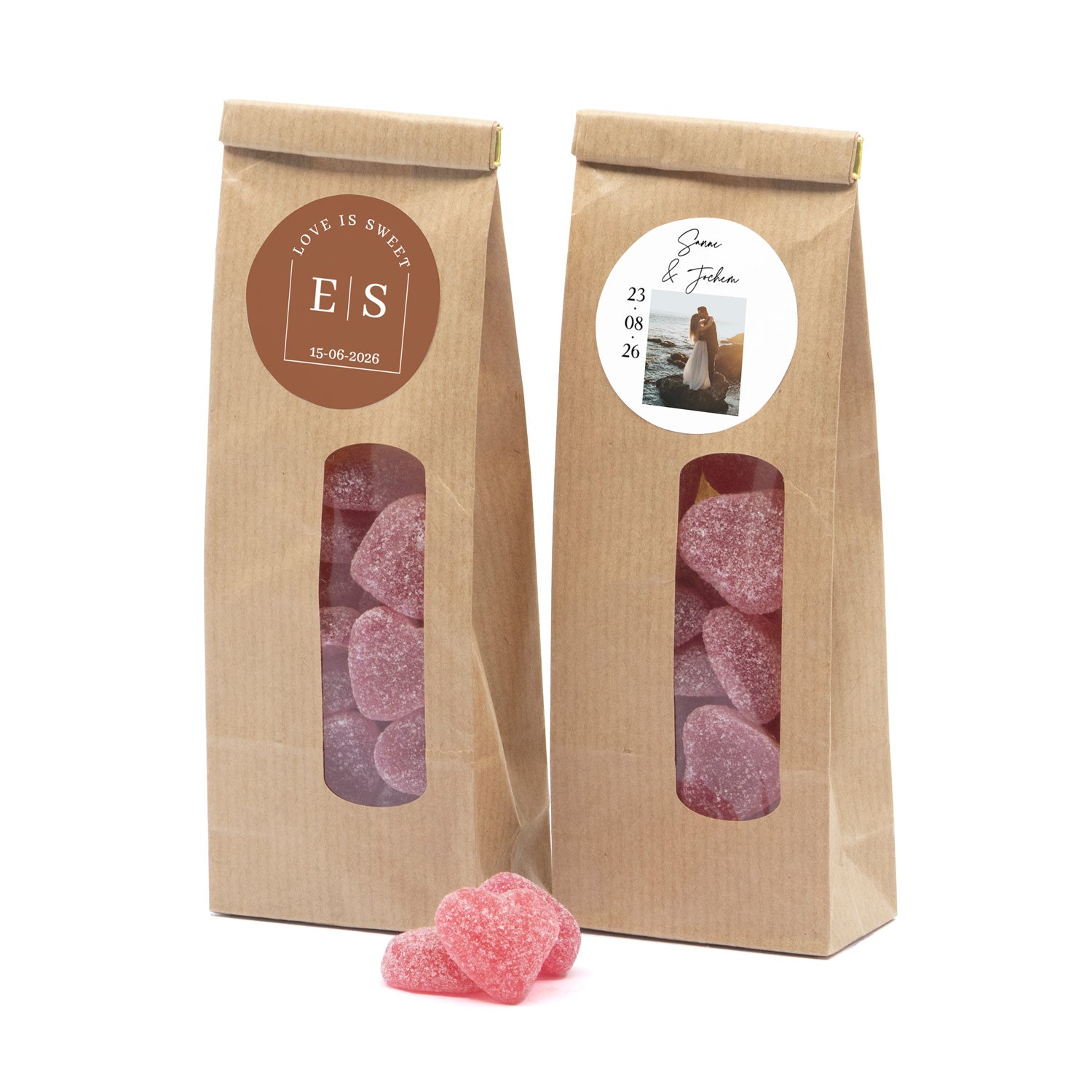 Kraftzakje Love is Sweet - Trouwen - Bedankjes.nl