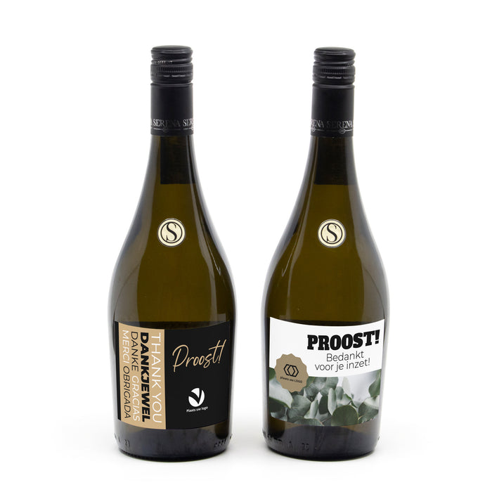 Fles Prosecco met eigen logo op etiket - Zakelijk