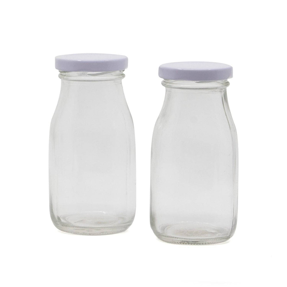 Restorgan Set van 2 melkflessen met deksel, glazen flessen Restorgan Set van 2 melkflessen met deksel, glazen flessen