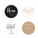 Persoonlijke stickers 12 stuks (6,35cm) - Verjaardag - Bedankjes.nl