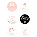 Stickers 18 stuks (5cm) - Geboorte meisjes - Bedankjes.nl